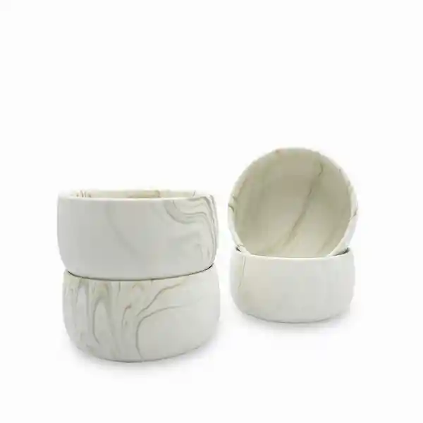 Set Tazón Sopa Mármol Cuarcita 15 cm Ambiente Gourmet