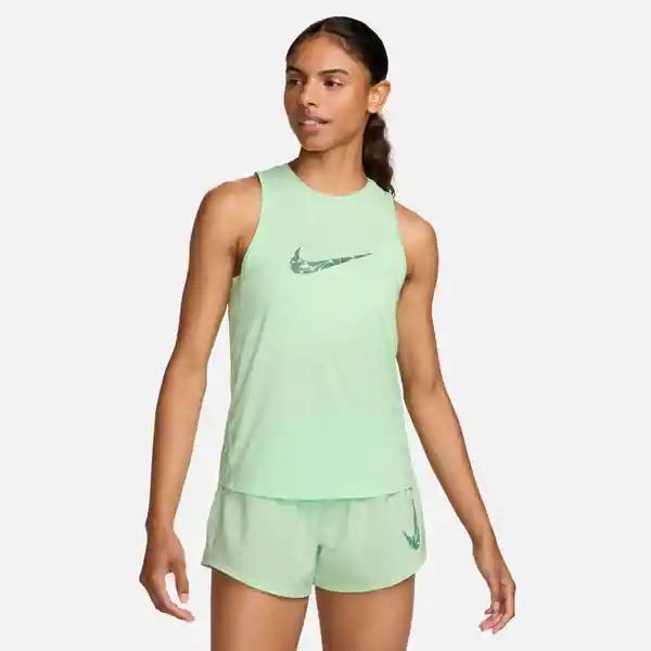 Nike Camiseta W One Swsh Hbr Tank Mujer Verde L Ref: FN2606-376