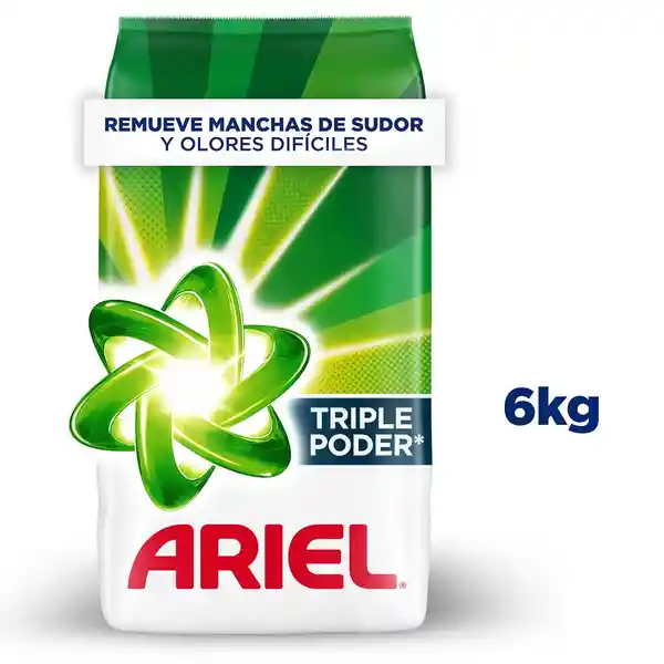 Detergente en Polvo Ariel Triple Poder 6kg