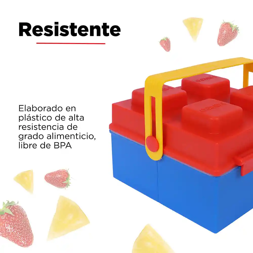 Miniso Contenedor Bento Building Blocks Con Agarradera 1485 mL