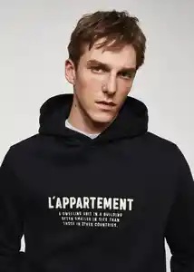 Buzo Sudadera Appartme Negro Talla L Hombre Mango