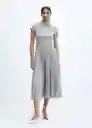 Vestido Latte-A Gris Claro Vigore Talla M Mujer Mango