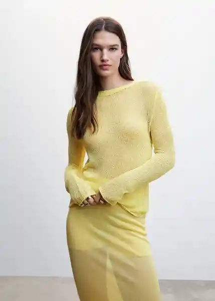 Falda Yelly Amarillo Pastel Talla S Mujer Mango