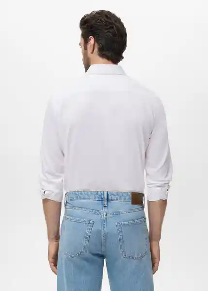 Camisa Giro Blanco Talla L Hombre Mango