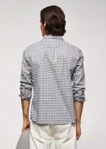 Camisa Vichy Gris Talla M Hombre Mango