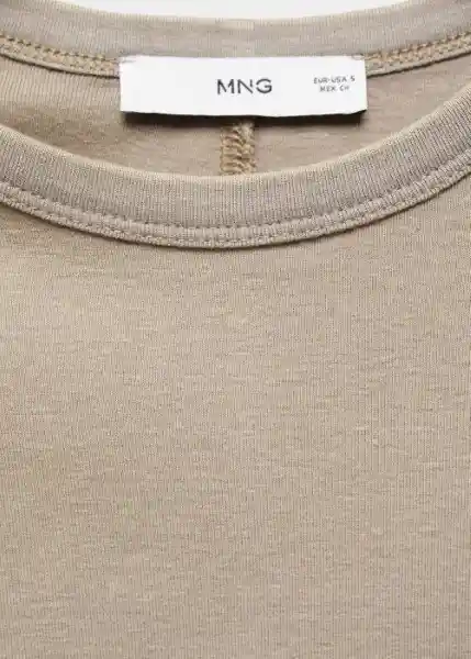 Camiseta Zani Beige Talla S Mujer Mango
