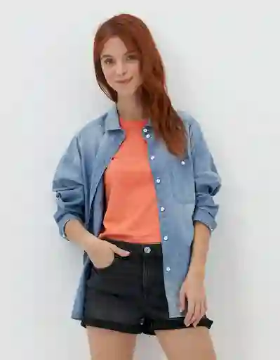 Camisa Mujer Azul Talla LARGE 400386021734 American Eagle
