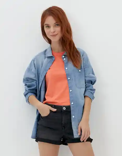 Camisa Mujer Azul Talla LARGE 400386021734 American Eagle