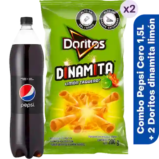 Pepsi Cero 1.5 L + 2x Doritos Dinamita Limón