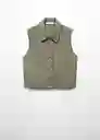 Chaleco Cintia Khaki Talla M Mujer Mango
