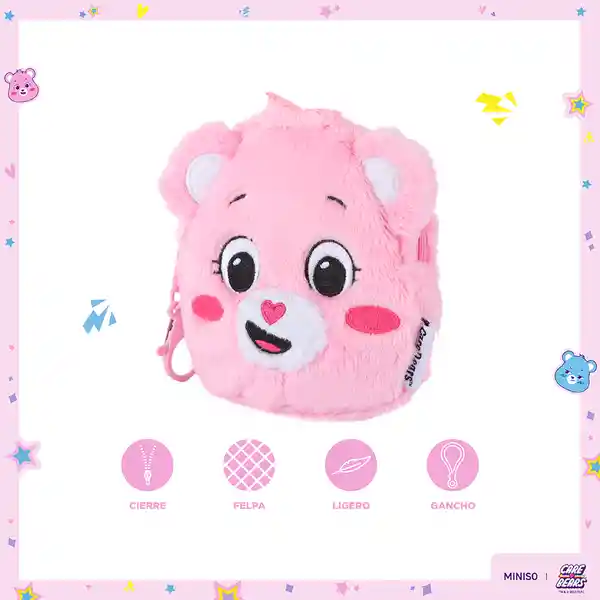 Monedero de Peluche Colección Care Bears Rosa Miniso