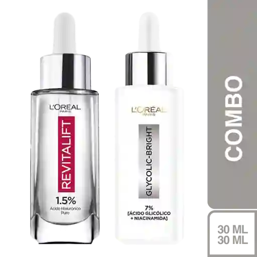 Combo L'Oréal Paris Sérum Ácido Glicólico + Ácido Hialurónico