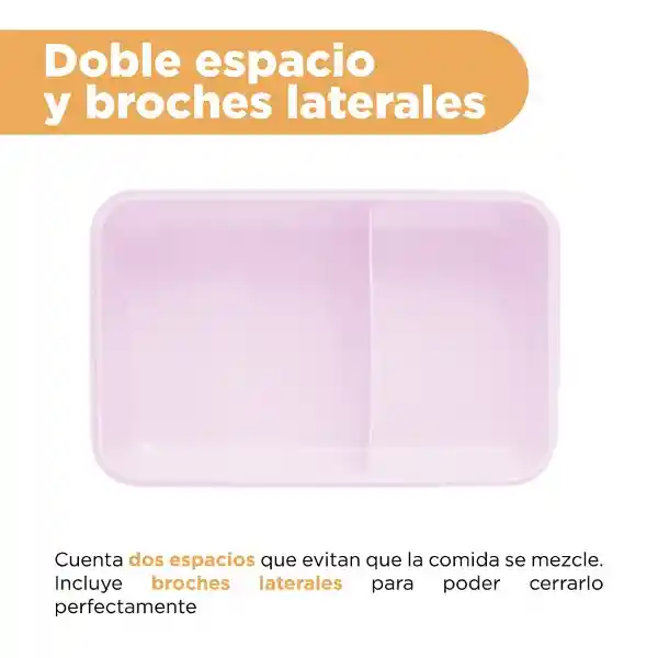 Contenedor de Doble Capa Rosa 1500 mL Serie Miniso