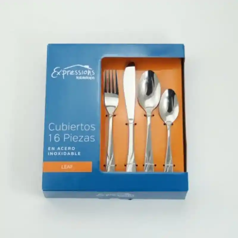 Juego de Cubiertos Incluye: Cuchara Grande 4 Und + Cuchara de Postre 4 Und + Tenedor 4 Und + Cuchillo 4 Und. de 2 mm Espesor; Pulido a Mano Tipo Espejo. Sku 207209