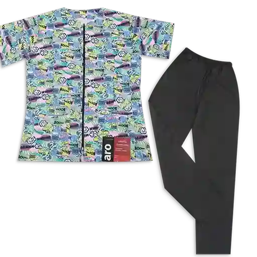 Aro Conjunto Antifluido Estampado Con Cremallera Talla S