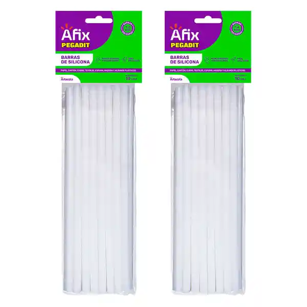Afix Pack Barras Silicona Transparente