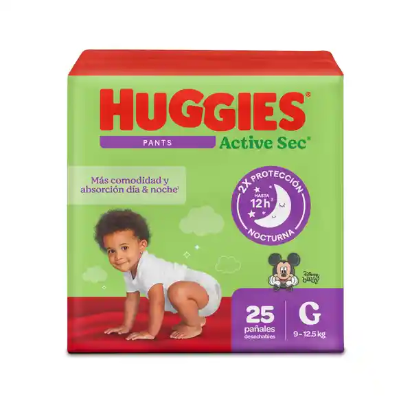 Pañales Huggies Active Sec Pants Etapa 3/G Absorción 25 Und
