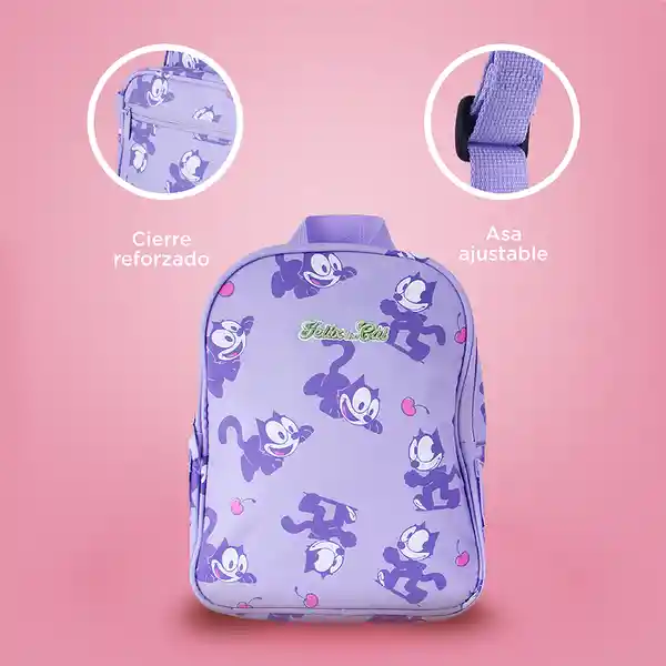 Maleta Escolar Serie Felix The Cat Morado Miniso