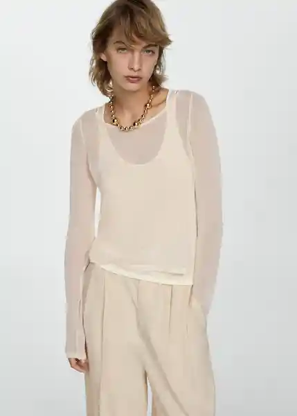 Jersey Bridget Beige Talla XS Mujer Mango