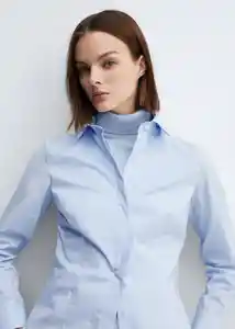 Camisa Sofía Celeste Talla M Mujer Mango