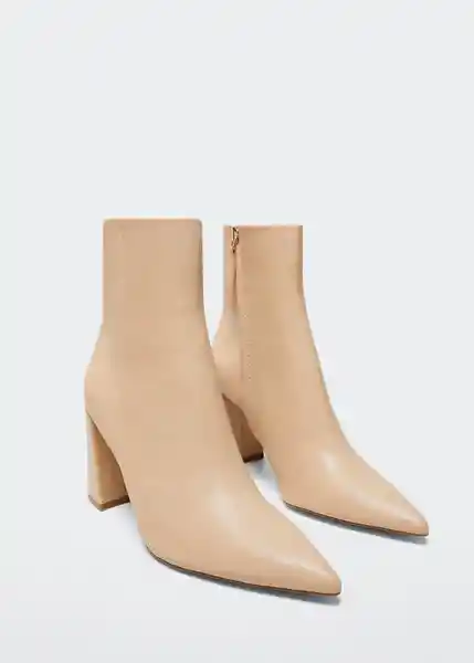 Botin Giro Taupe Talla 35 Mujer Mango