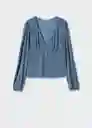 Blusa Pamy Azul Noche Talla XL Mujer Mango