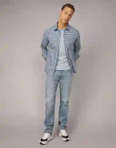 Camisa Hombre Azul Talla: SMALL 2722453 American Eagle
