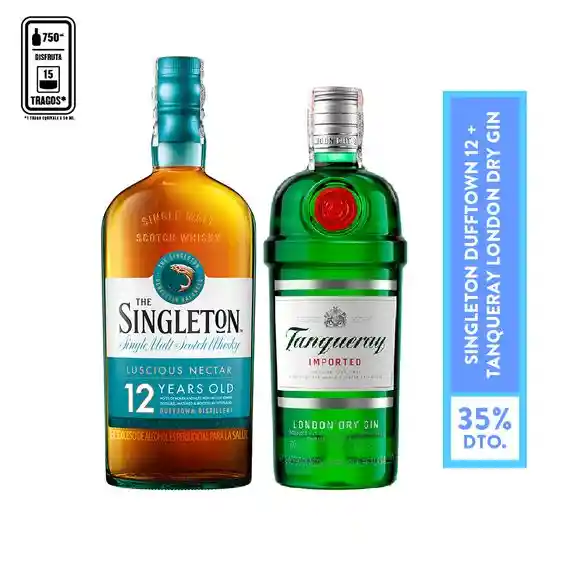 Singleton 12 Años 700 Ml + Tanqueray London 700 Ml