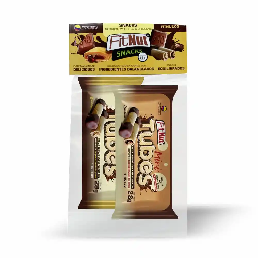 FIT NUT Barquillo Endulzado con Panela Mini Tubes
