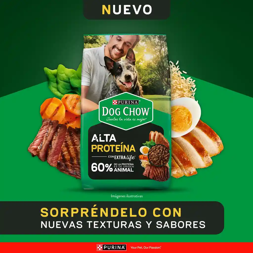 Comida para Perros Purina Dog Chow Alta Proteína x 1 kg