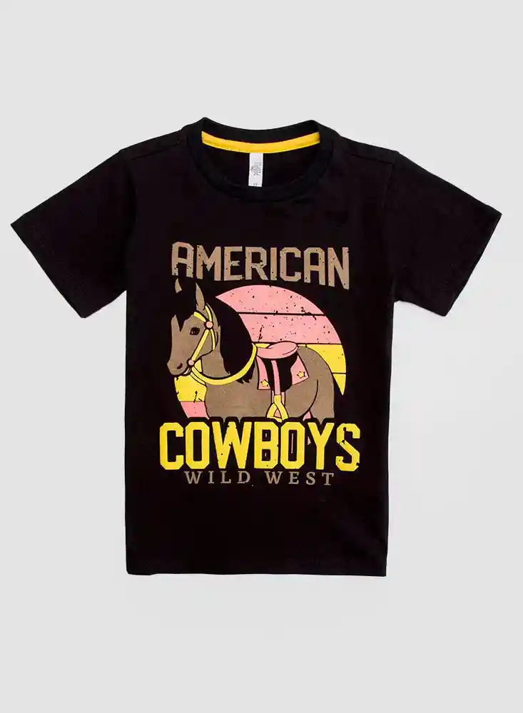 Camiseta Manga Corta Tipo 5 5t-negro
