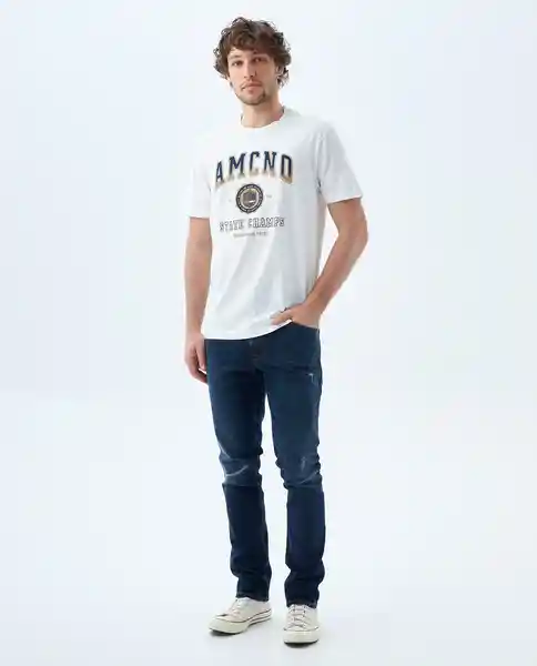 Camiseta Hombre Crudo Amcno Talla L 849f016 Americanino