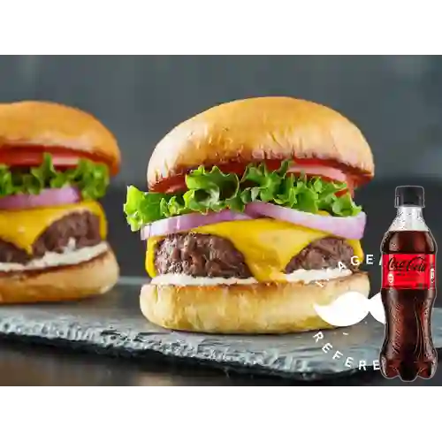Combo Hamburguesa Angus + Coca Cola Sin Azúcar 400 ml