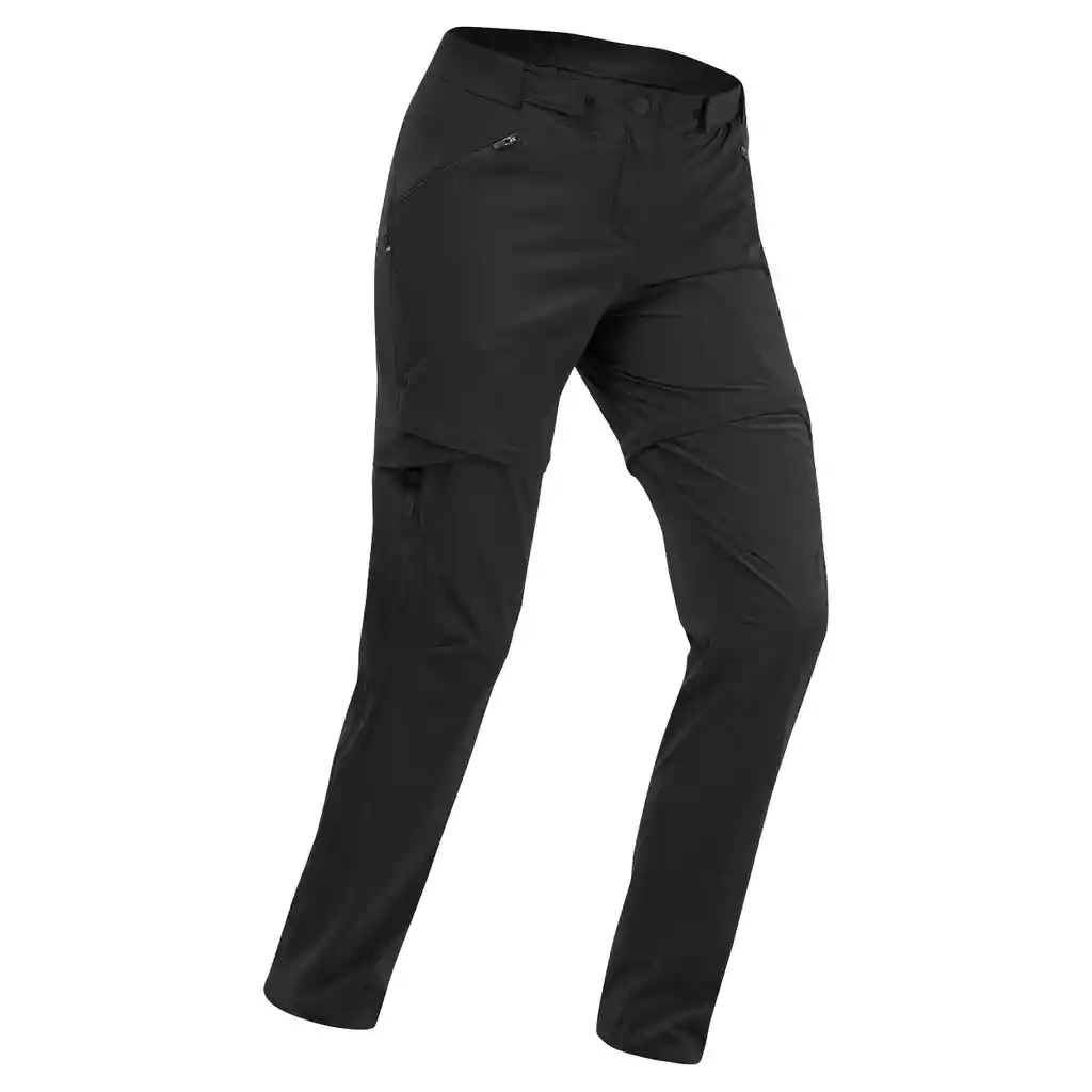 Pantalón Convertible Senderismo de Montaña Mujer Mh550 Negro