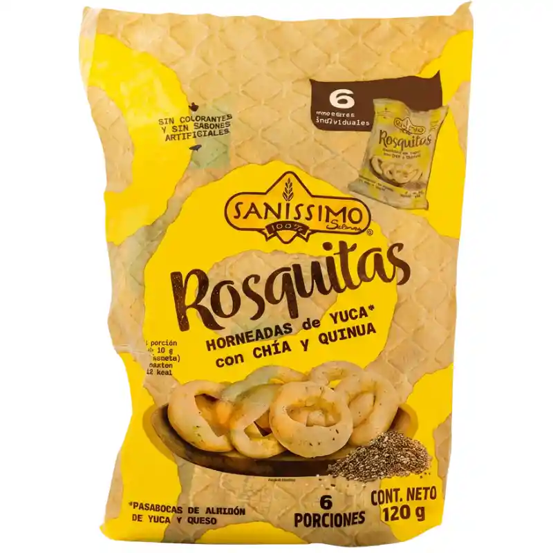 Rosquitas Horneadas de Yuca Con Chia y Quinua 120 g