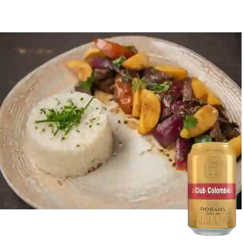 Combo Lomo Saltado + Club col. Dorada Lta 330ml