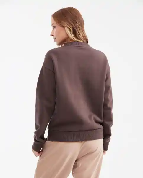 Buzo Embroidery Swea Café Arboleda Ultraoscuro Talla L Chevignon