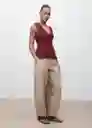 Top Pep Burdeos Talla S Mujer Mango