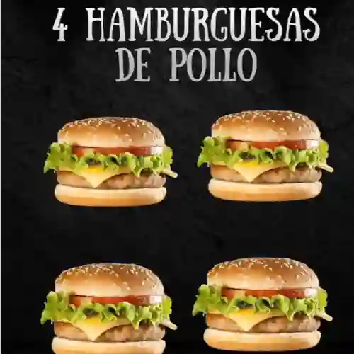 4 Hamburguesas de Pollo