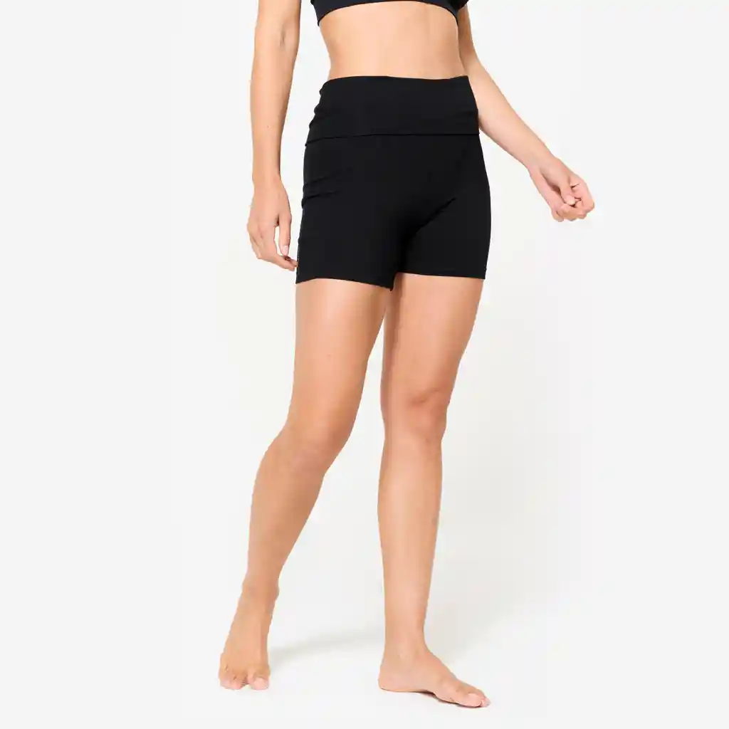 Licra Corta Yoga Suave Mujer Negro Ultra