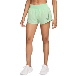 Nike Short Pantaloneta W One Swsh Hbr Df mr Br Mujer Verde T. XS