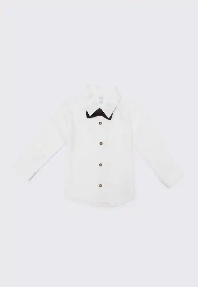 Camiseta Manga Larga 18/24mese-blanco