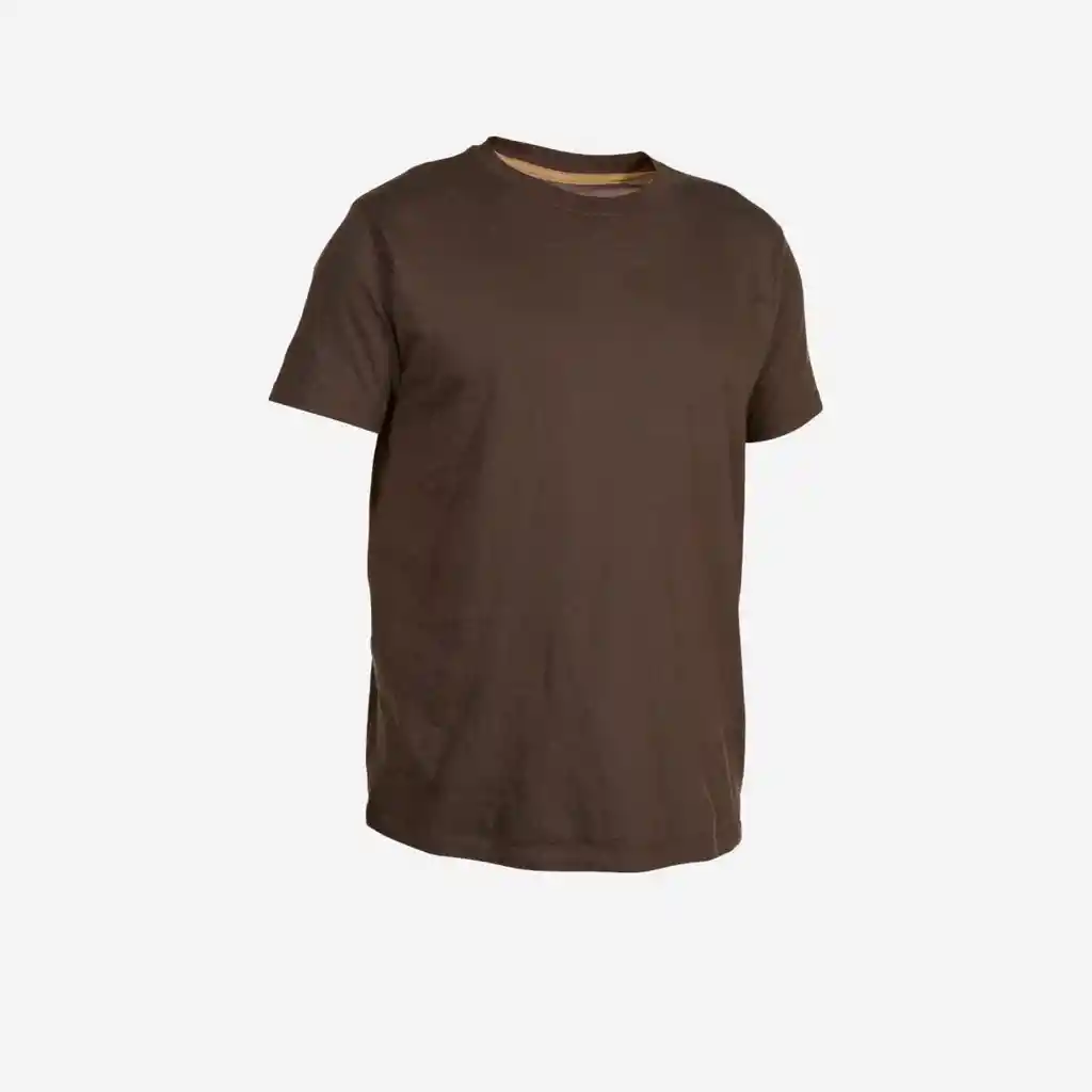 Camiseta de Algodón de Senderismo Para Hombre Solognac Café