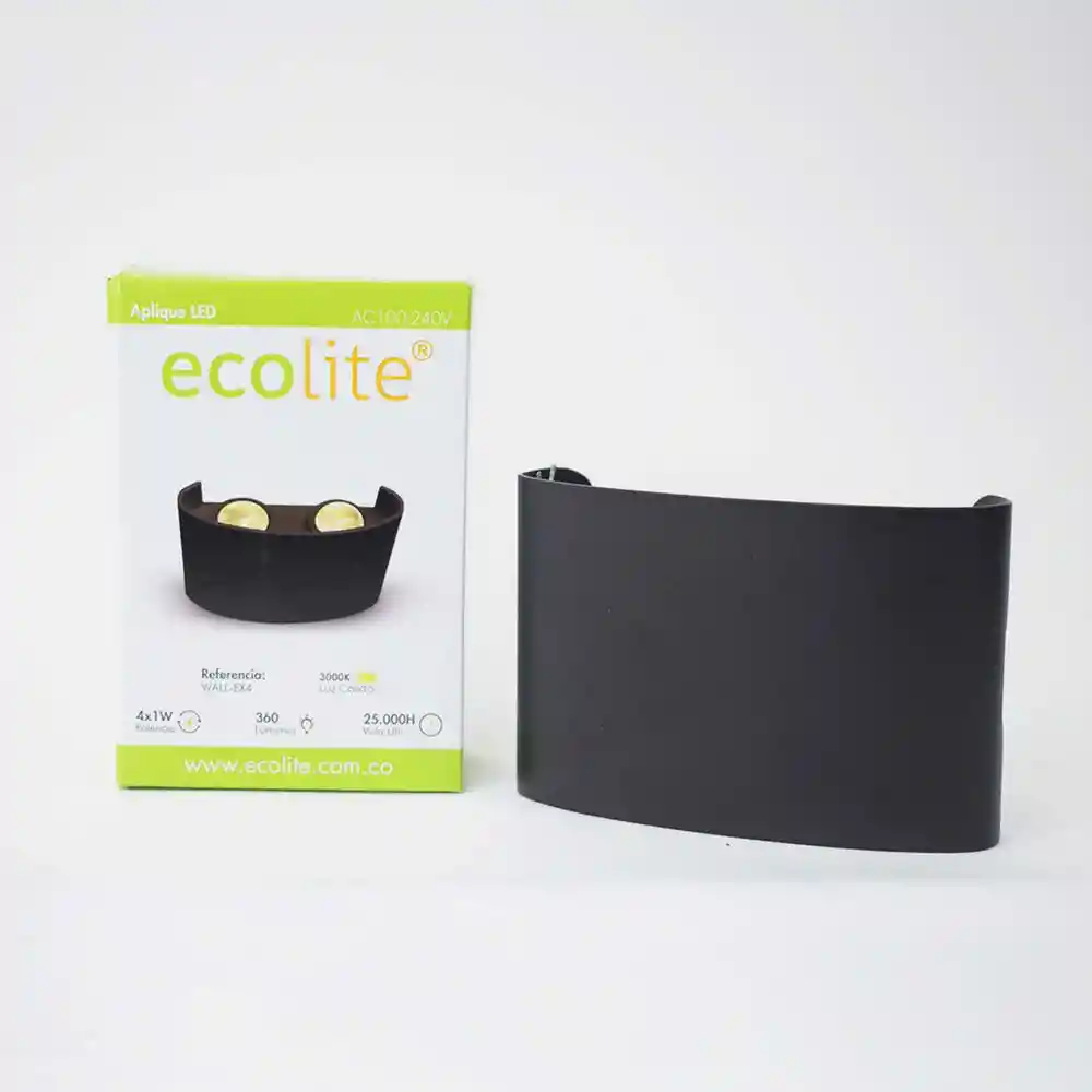 Aplique de Pared Led Luz Cálida 4w Ecolite Wallex4