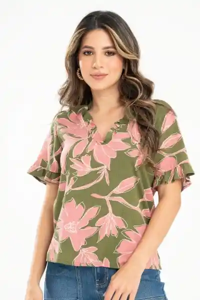 Blusa Shailene Color Verde Militar Talla L Ragged