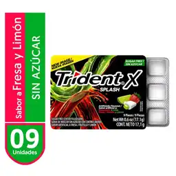 Trident Goma de Mascar Splash X Sabor Fresa y Limón