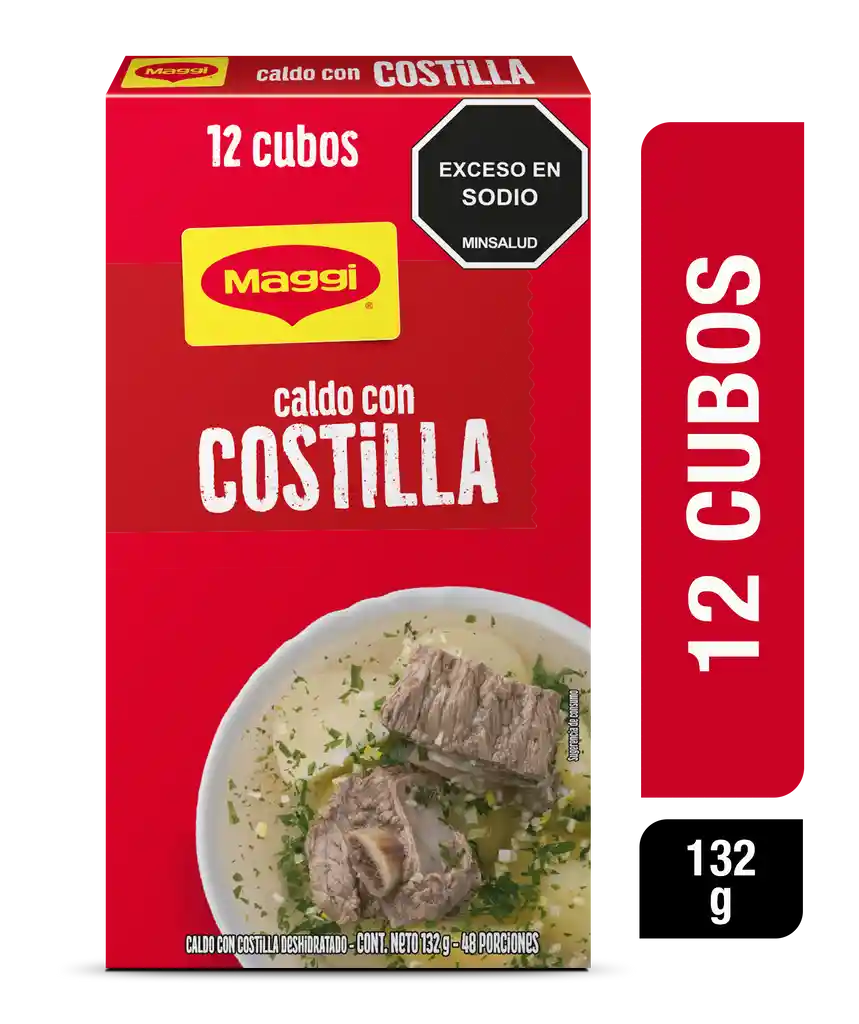 Caldo con Costilla MAGGI x 12 cubos x 132g
