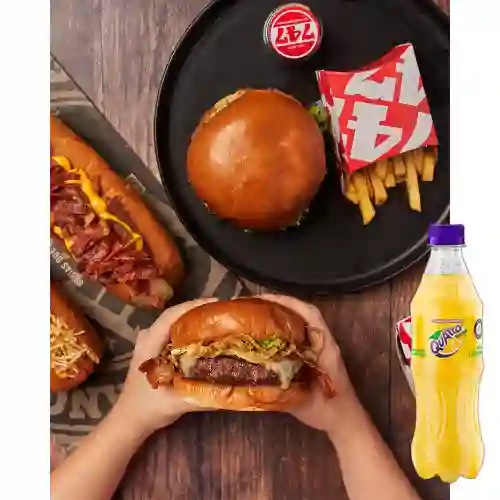 Combo hamburguesa americana + quatro