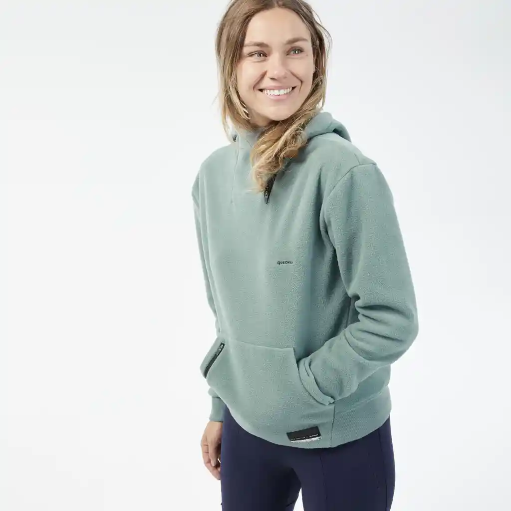 Buzo Polar Con Capucha de Senderismo y Trekking Para Mujer Mh100 Hoodie