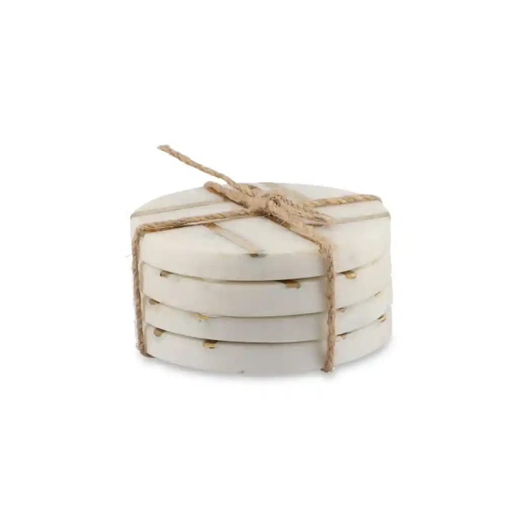 Set Portavaso Redondo Lineas Doradas Ambiente Gourmet